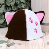 Шапка для бани и сауны  малая Кошка с ушками