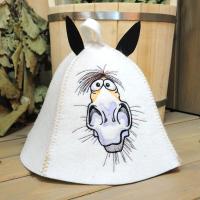 Шапка для бани и сауны Конь 3D, полушерсть