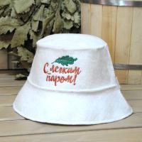 Шапка для бани и сауны, панама С легким паром, полушерсть