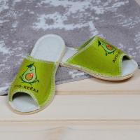 Тапочки войлочные женские Бурундук открытые 'Авокадо', полушерсть в Москве