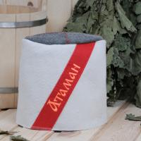 Шапка для бани и сауны мужская Папаха Атаман, 100% шерсть