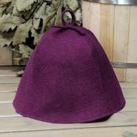 Шапка для бани и сауны Классика фиолетовая