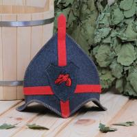 Шапка для бани и сауны мужская Шлем Илья Муромец, 100% шерсть