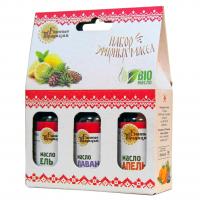 Набор эфирных масел Ель, Лаванда, Апельсин, 3шт по 15 мл, Банные Традиции в Москве