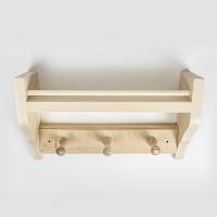 Полка (1 уровень) с вешалкой 3 рожка (липа) СК