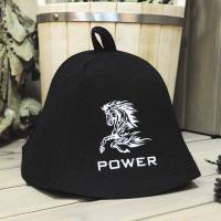 Шапка для бани и сауны мужская POWER, экофетр