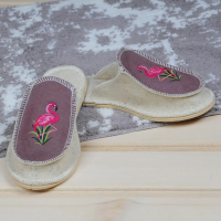 Тапочки войлочные женские Бурундук закрытые 'Фламинго', 100% шерсть в Москве