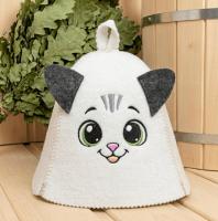 Шапка малая "Котенок" с ушками, полушерсть