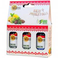 Набор эфирных масел Пихта, Можжевельник, Эвкалипт, 3шт по 15 мл, Банные Традиции в Москве