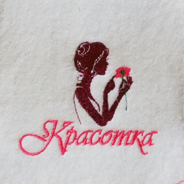 Шапка для бани и сауны женская Красотка, полушерсть