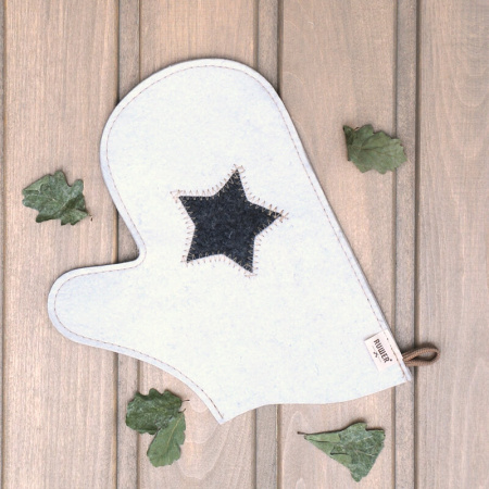 Рукавица для бани войлочная 'Звезда', 100% шерсть в Москве