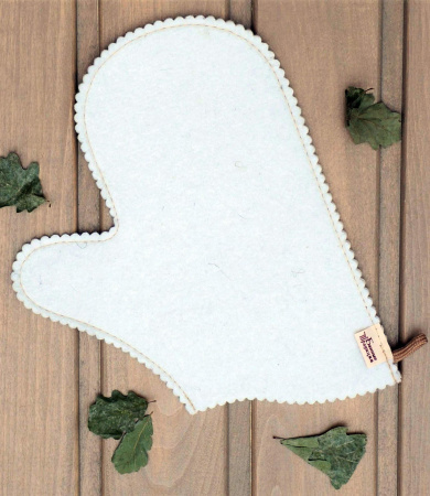 Рукавица для бани войлочная 'Банные традиции', полушерсть в Москве