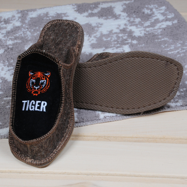 Тапочки войлочные мужские Бурундук закрытые 'TIGER', 100% шерсть в Москве