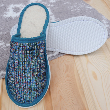 Тапочки войлочные женские Бурундук закрытые 'Гобелен Кантри' зеленые, полушерсть в Москве