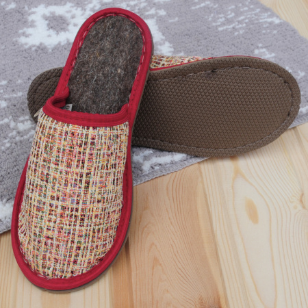 Тапочки войлочные женские Бурундук закрытые 'Гобелен Кантри' бежевые, полушерсть в Москве