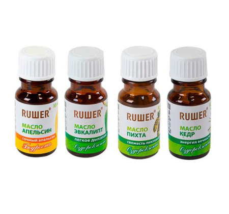 Набор масел "Рушер" 4*10 мл (пихта, кедр, эвкалипт, апельсин)  в Москве