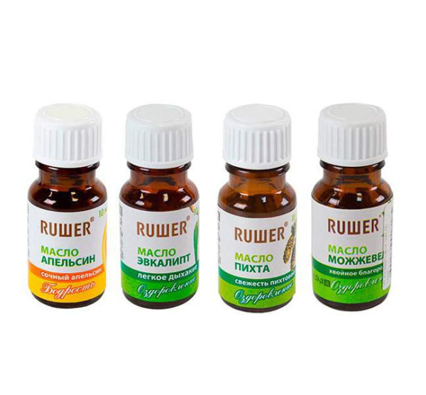 Набор масел "Рушер" 4*10 мл (эвкалипт, пихта, можжевельник, апельсин) в Москве