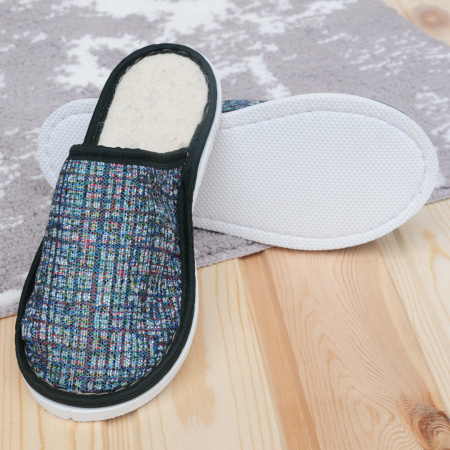 Тапочки войлочные женские Бурундук закрытые 'Гобелен Кантри' зеленые, полушерсть в Москве