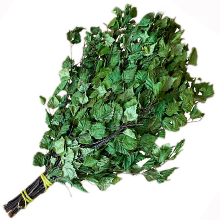 Веник для бани березовый Рушер в упаковке