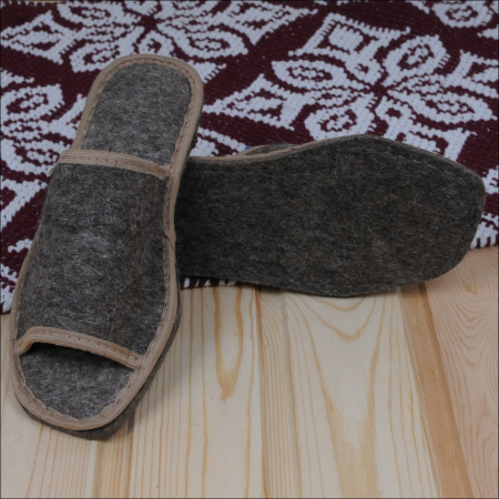 Тапочки войлочные мужские Бурундук открытые 'Классика', 100% шерсть в Москве