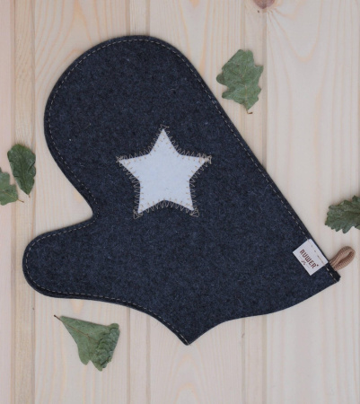 Рукавица для бани войлочная 'Звезда', 100% шерсть в Москве