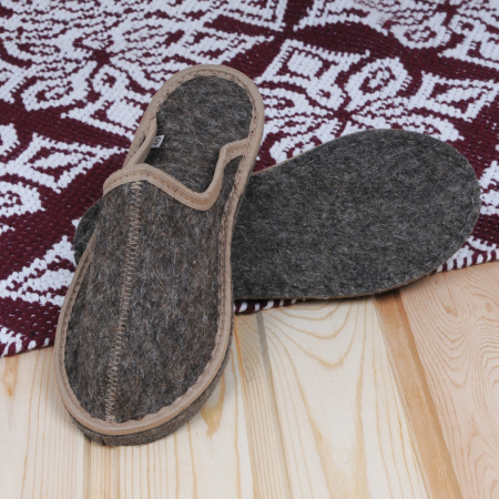 Тапочки войлочные мужские Бурундук закрытые 'Классика', 100% шерсть в Москве